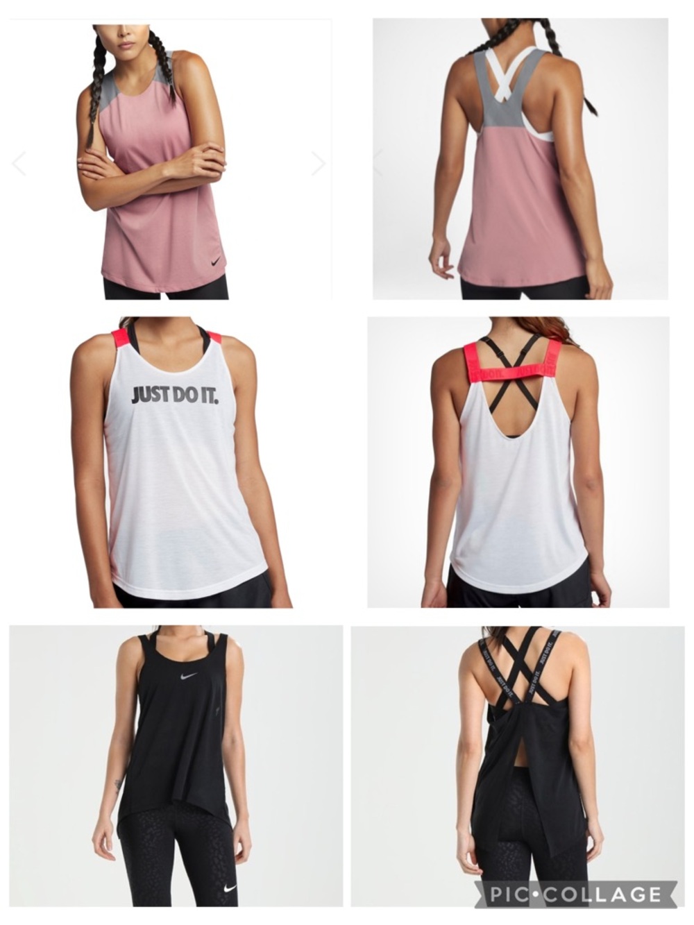 Lot of 3 Nike Performance Tank Tops Size Medium Breathe Criss Cross Running Yoga
